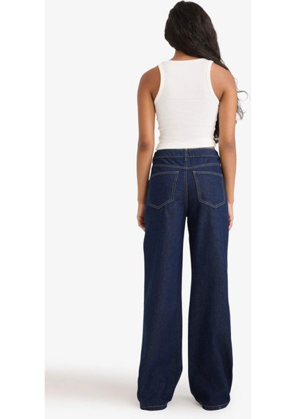Straight Wide Yüksek Bel Düz Paça Uzun Jean Pantolon F2027AX25WN indirimleri