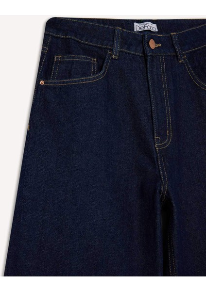 Straight Wide Yüksek Bel Düz Paça Uzun Jean Pantolon F2027AX25WN