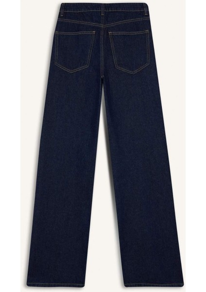 Straight Wide Yüksek Bel Düz Paça Uzun Jean Pantolon F2027AX25WN