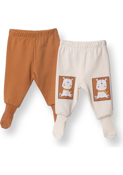 Erkek Bebek 2li Çoraplı Pantolon Interlok