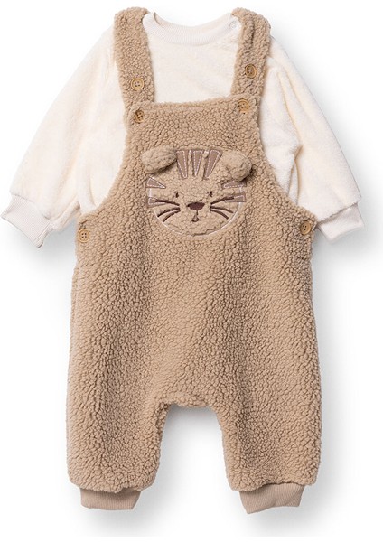 Yenidoğan Erkek Bebek Salopet-Sweatshirt Düğmeli Modelli Yaka Uzun Kol Patiksiz