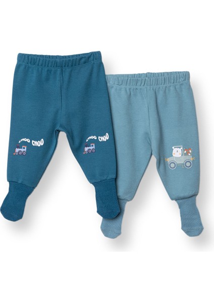 Erkek Bebek 2li Çoraplı Pantolon Interlok