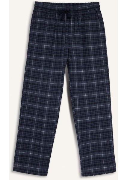 Regular Fit Beli Bağcıklı Cepli Uzun Boy Kareli Pijama Altı C6118AX25WN