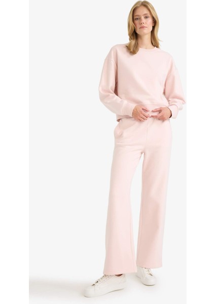 Straight Fit Basic Düz Cepli Yüksek Bel Eşofman Altı B8571AX25AU fiyatları