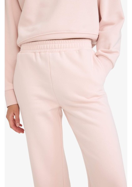 Straight Fit Basic Düz Cepli Yüksek Bel Eşofman Altı B8571AX25AU