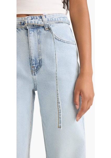 Straight Wide Yüksek Bel Düz Paça Uzun Jean Pantolon F2946AX25WN indirimleri
