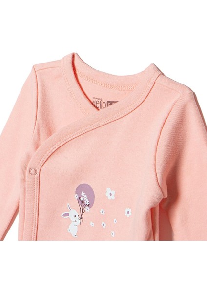 Kız Bebek Yenidoğan Zıbın Body-Patikli Alt Çıtçıtlı Zarf Yaka Uzun Kol Patikli modelleri