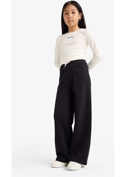 Kız Çocuk Wide Leg Beli Lastikli Geniş Paça Eşofman Altı D0743A825AU fiyatları