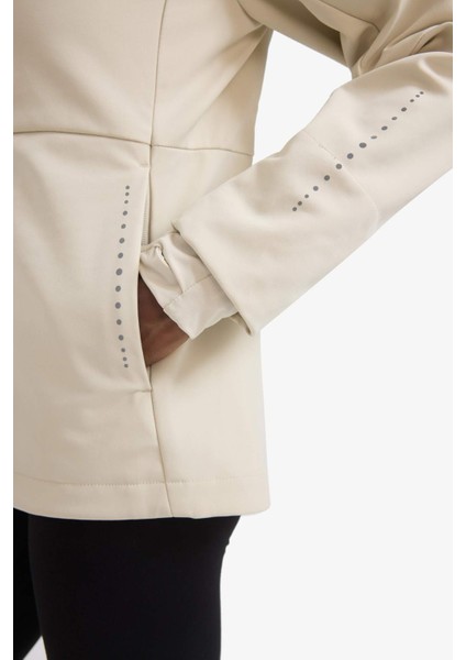 Su İtici Softshell Slim Fit Dar Kesim Kapüşonlu Fermuarlı Cepli Mevsimlik Yağmurluk C4951AX25AU