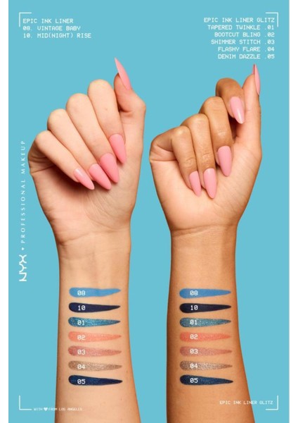 Epic Ink Liner Suya Dayanıklı Saten Bitiş Eyeliner Vintage Baby Mavi – Hassas Uçlu Profesyonel Göz Makyajı Kalemi