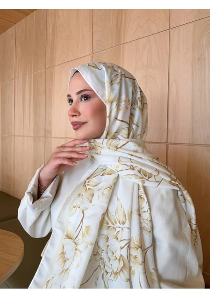 Mira Ipek Retro Desen Pamuk Soft Şal Kadın Beyaz Gol modelleri