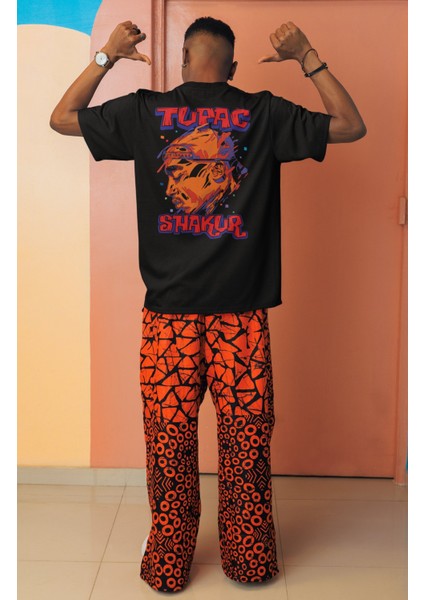 Oversize 2Pac Shakur Sırt Baskılı T-Shirt Unisex Tupac Rap modelleri