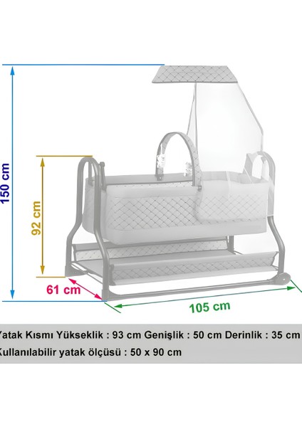 Lüx Bebek Beşiği Nenni Silinebilir Portatif Sallanır Sepet Beşik Hamak Beşik fırsatları