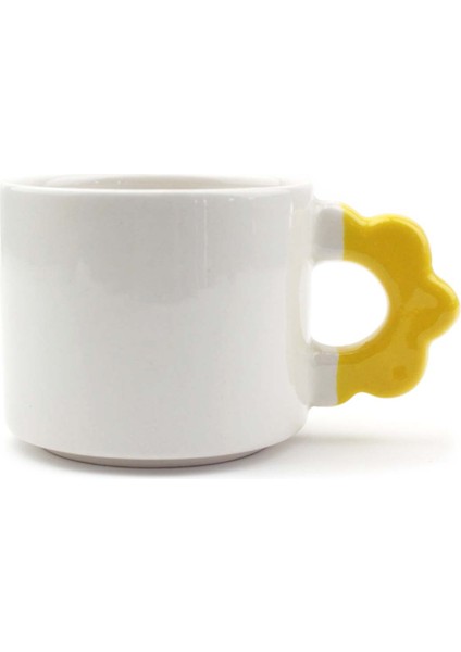 Sana Puanım Beş El Yapımı Krem Parlak Çiçek Kulp Kupa - El Işçiliği Hediyelik Kupa Bardak Mug fiyatları