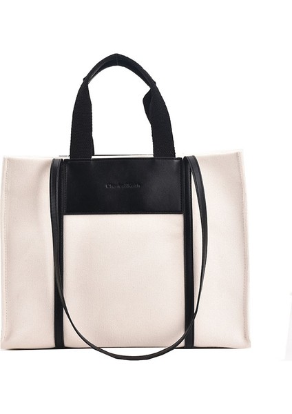 Yüksek Kaliteli Zarif El No Tot Çanta Kadın Kore Minimalist Kanvas Renk Büyük Kapasiteli Omuz Çantası (Yurt Dışından)