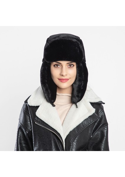 Model Lei Feng Şapkası Dış Mekan Kulak Koruyuculu Isıtıcı Kayak Kış Şapkası Peluş Kürk Şapka (Yurt Dışından)