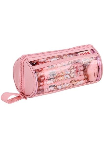 Silindir Şeffaf Kalem Çantası Çok Fonksiyonlu Ilkokul ve Ortaokul Öğrencileri Için Kalem Kutusu Büyük Kapasiteli Kırtasiye Kutusu (Yurt Dışından)