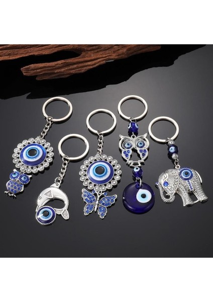 Hediye Evi Mavi Şanslı Şeytan Gözü Anahtarlık Yaratıcı Moda High-End Anahtarlık Hediye Kızlar Için Doğum Günü Hediyesi Noel Hediyesi (Yurt Dışından) fiyatları