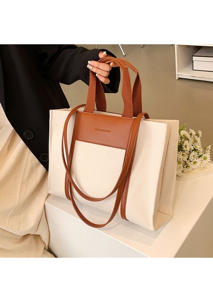 Yüksek Kaliteli Zarif El No Tot Çanta Kadın Kore Minimalist Kanvas Renk Büyük Kapasiteli Omuz Çantası (Yurt Dışından) modelleri