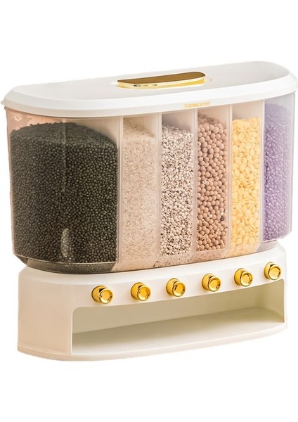 Tahıl ve Tahıl Depolama Pirinç Kutusu Büyük Kapasiteli Bölme Pirinç Varil Ev Saklama Kutusu 10KG Ayrılmış Çeşitli Tahıl Tankı Deliksiz 10KG (Yurt Dışından)