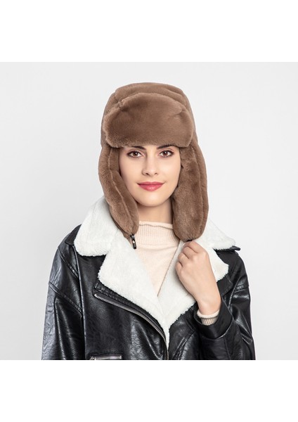 Model Lei Feng Şapkası Dış Mekan Kulak Koruyuculu Isıtıcı Kayak Kış Şapkası Peluş Kürk Şapka (Yurt Dışından)