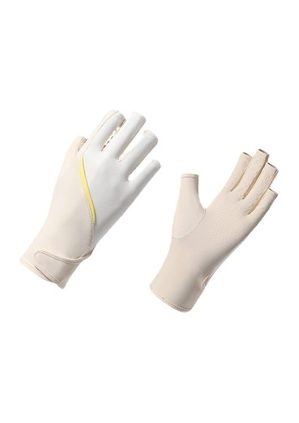 Buz Ipek Yarım Parmak Güneş Eldivenleri Yaz Uv Güneş Koruyucu Buz Hissi Dokunmatik Ekran Kaymaz (Yurt Dışından)