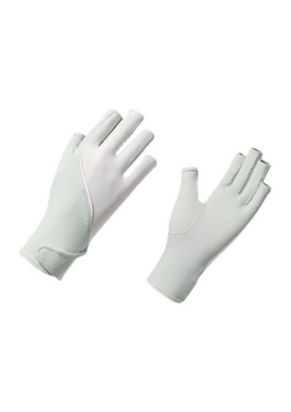 Buz Ipek Yarım Parmak Güneş Eldivenleri Yaz Uv Güneş Koruyucu Buz Hissi Dokunmatik Ekran Kaymaz (Yurt Dışından)