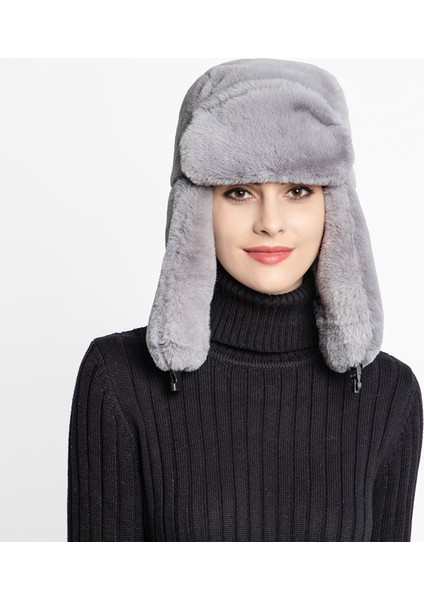 Model Lei Feng Şapkası Dış Mekan Kulak Koruyuculu Isıtıcı Kayak Kış Şapkası Peluş Kürk Şapka (Yurt Dışından)