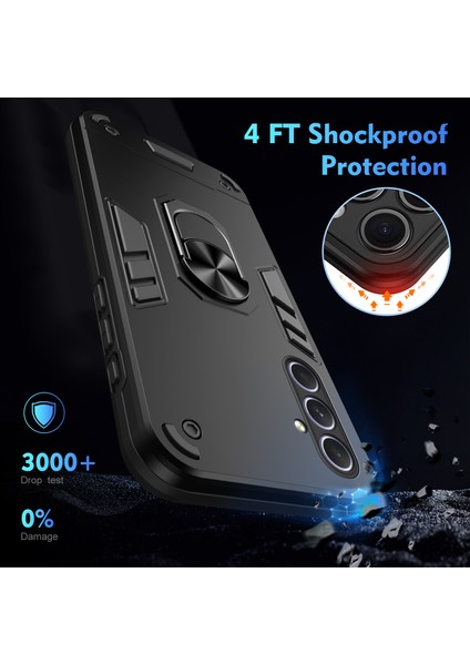 Samsung Galaxy A55 5g Kılıf Kickstand Telefon Kılıfı Destek Manyetik Araç Tutucu-Siyah (Yurt Dışından) modelleri