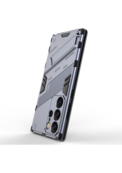 Samsung Galaxy S24 Ultra Kılıf Kickstand Düşmeye Karşı Telefon Kılıfı-Gri (Yurt Dışından) modelleri