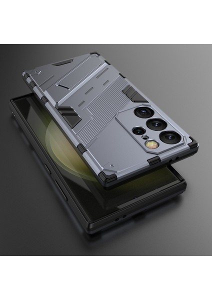 Samsung Galaxy S24 Ultra Kılıf Kickstand Düşmeye Karşı Telefon Kılıfı-Gri (Yurt Dışından) fırsatları