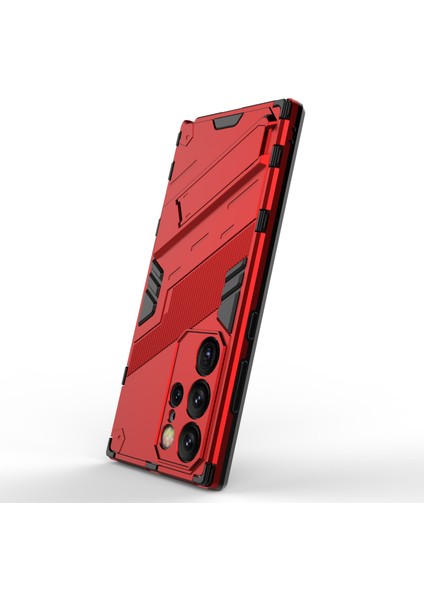 Samsung Galaxy S24 Ultra Kılıf Kickstand Düşmeye Karşı Telefon Kılıfı-Kırmızı (Yurt Dışından) modelleri