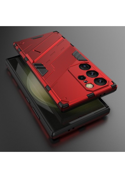 Samsung Galaxy S24 Ultra Kılıf Kickstand Düşmeye Karşı Telefon Kılıfı-Kırmızı (Yurt Dışından) fırsatları
