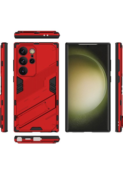Samsung Galaxy S24 Ultra Kılıf Kickstand Düşmeye Karşı Telefon Kılıfı-Kırmızı (Yurt Dışından) indirimleri