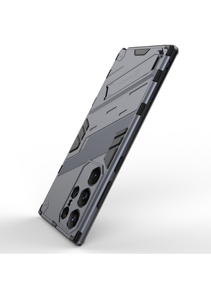 Samsung Galaxy S23 Ultra Için Kickstand Telefon Kılıfı, Düşmeye Dayanıklı Hibrit Pc + Tpu Koruyucu Kılıf-Gri (Yurt Dışından) fırsatları
