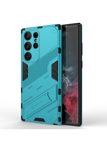 Samsung Galaxy S23 Ultra Için Kickstand Telefon Kılıfı,düşmeye Dayanıklı Hibrit Pc+Tpu Koruyucu Kılıf-Bebek Mavisi (Yurt Dışından)