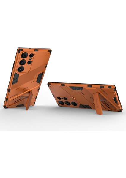 Samsung Galaxy S23 Ultra Için Kickstand Telefon Kılıfı, Düşmeye Dayanıklı Hibrit Pc + Tpu Koruyucu Kılıf-Turuncu (Yurt Dışından) modelleri