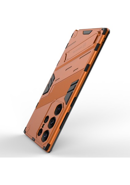 Samsung Galaxy S23 Ultra Için Kickstand Telefon Kılıfı, Düşmeye Dayanıklı Hibrit Pc + Tpu Koruyucu Kılıf-Turuncu (Yurt Dışından) fırsatları