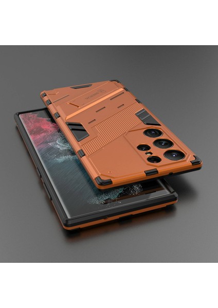 Samsung Galaxy S23 Ultra Için Kickstand Telefon Kılıfı, Düşmeye Dayanıklı Hibrit Pc + Tpu Koruyucu Kılıf-Turuncu (Yurt Dışından) indirimleri