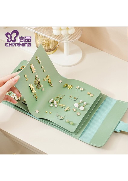 Küpe Kutusu Yaratıcı Takı Küpe Saklama Kitabı Taşınabilir Mücevher Çantası Küpe Kutusu Büyük Kapasiteli (Yurt Dışından) fiyatları