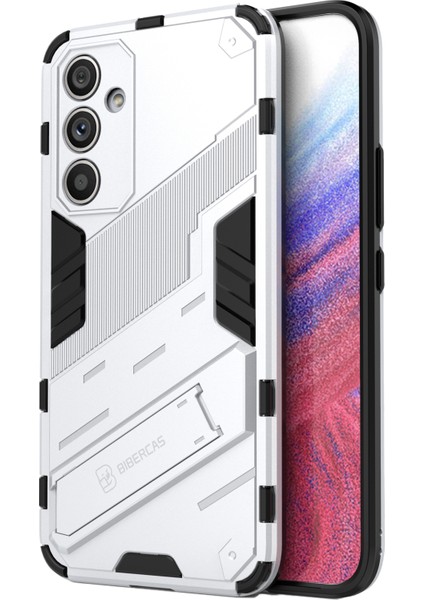 Samsung Galaxy A54 5g Için Çizilmez Telefon Kılıfı, Düşmeye Karşı Sert Pc Yumuşak Tpu Hibrit Telefon Kılıfı Ayaklık-Beyaz (Yurt Dışından)