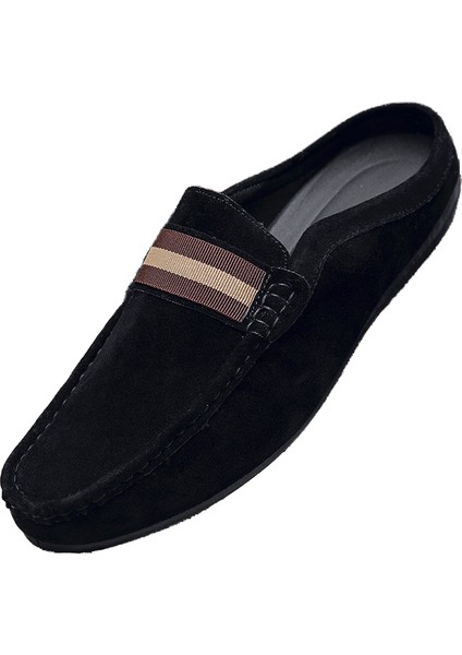 Loafer'lar Erkek Hafif Erkek Fasulye Ayakkabıları Erkek Bağcıksız Ayakkabı Erkekler Için Nefes Alabilen Rahat Yarım Fincan Terlik (Yurt Dışından)