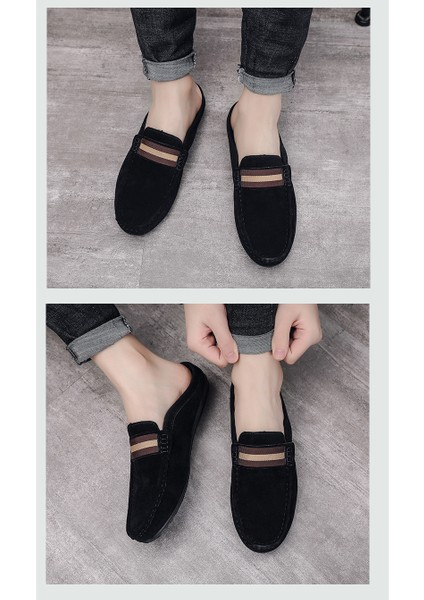 Loafer'lar Erkek Hafif Erkek Fasulye Ayakkabıları Erkek Bağcıksız Ayakkabı Erkekler Için Nefes Alabilen Rahat Yarım Fincan Terlik (Yurt Dışından) fiyatları