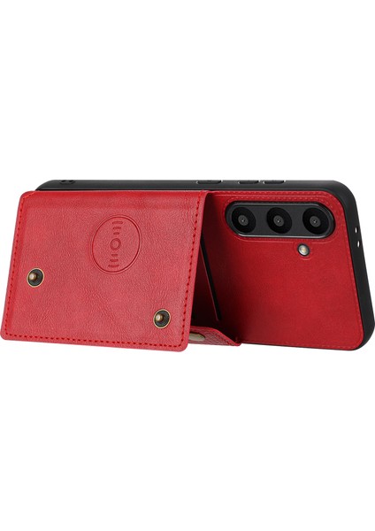 Samsung Galaxy A36 5g Kılıf Kart Yuvalı Kickstand Deri+Tpu Telefon Kılıfı-Kırmızı (Yurt Dışından) fırsatları