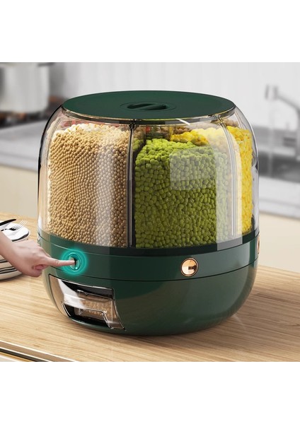 Pirinç Fıçı Bölmesi Döner Tahıl Çok Bölme Depolama Kutusu (Yurt Dışından)