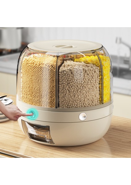 Pirinç Fıçı Bölmesi Döner Tahıl Çok Bölme Depolama Kutusu (Yurt Dışından)