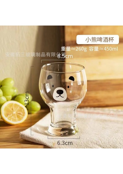 Yüksek Değerli Net Kırmızı Cam Süt Bardağı Çocuklar Sevimli Ayı Suyu Soğuk Içecek Su Bardağı Ev Bira Bardağı (Yurt Dışından)