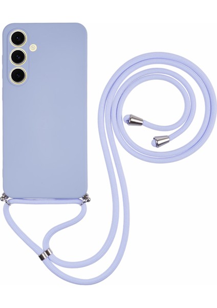 Samsung Galaxy A16 4g/5g Kılıf Esnek Tpu Fiber Astar Darbeye Dayanıklı Çapraz Askılı Telefon Kılıfı-Açık Mor (Yurt Dışından)