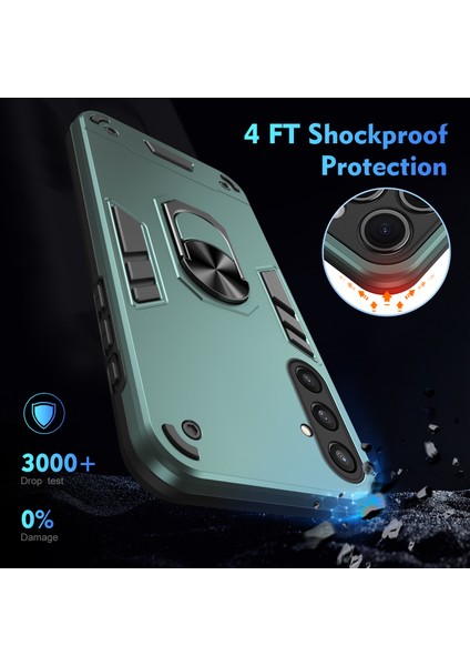 Samsung Galaxy S23 Fe Kılıf Darbeye Dayanıklı Pc + Tpu Döner Halka Destek Kabuğu-Yeşil Telefon Kılıfı (Yurt Dışından) indirimleri