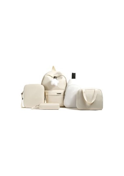 Sırt Çantası Moda Moda Moda Ilkokul Okul Çantası Beş Parçalı Hafif ve Sevimli Kore Harajuku Tarzı Sırt Çantası (Yurt Dışından)